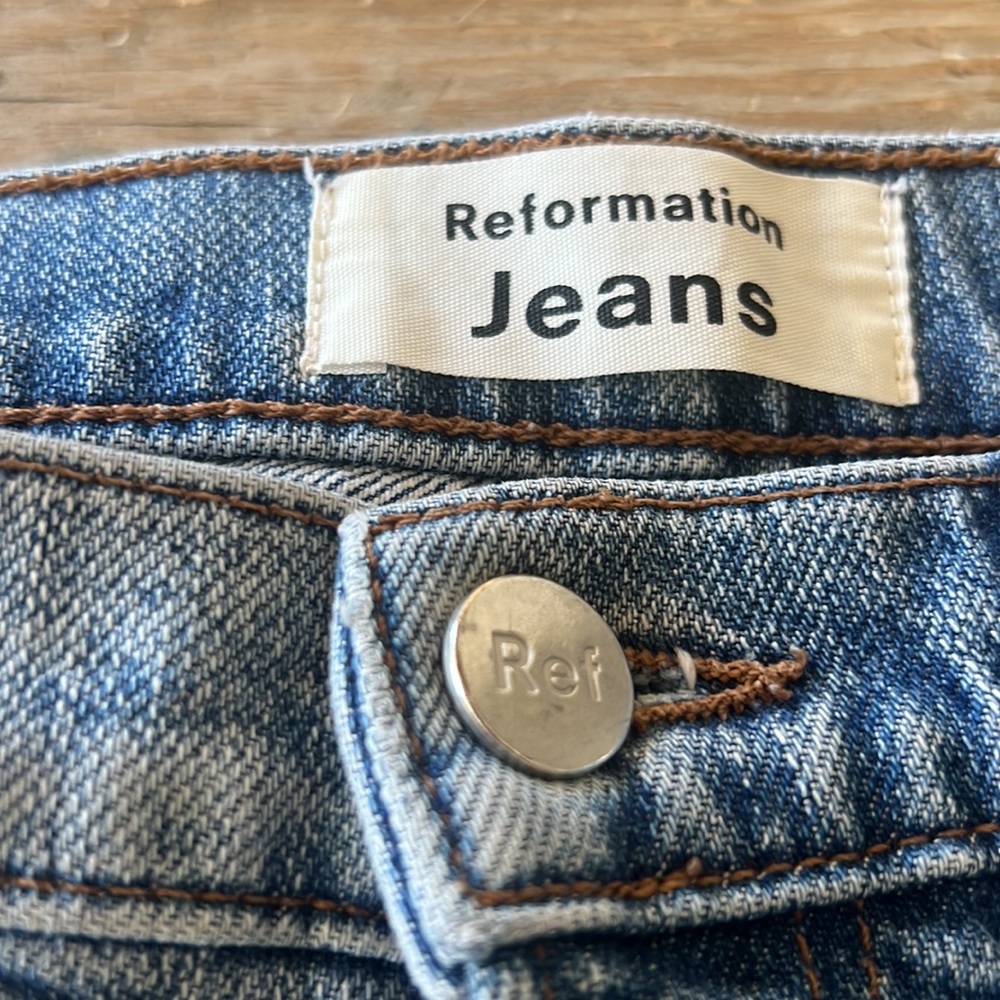 Reformation Blue Straight Leg Jeans - Picture 2 of 6